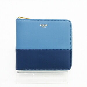 Celine Multi Function Zip Bi fold Wallet Blue